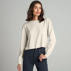 Rowan Reagan Long Sleeve Boyfriend Tee in Bone Size S